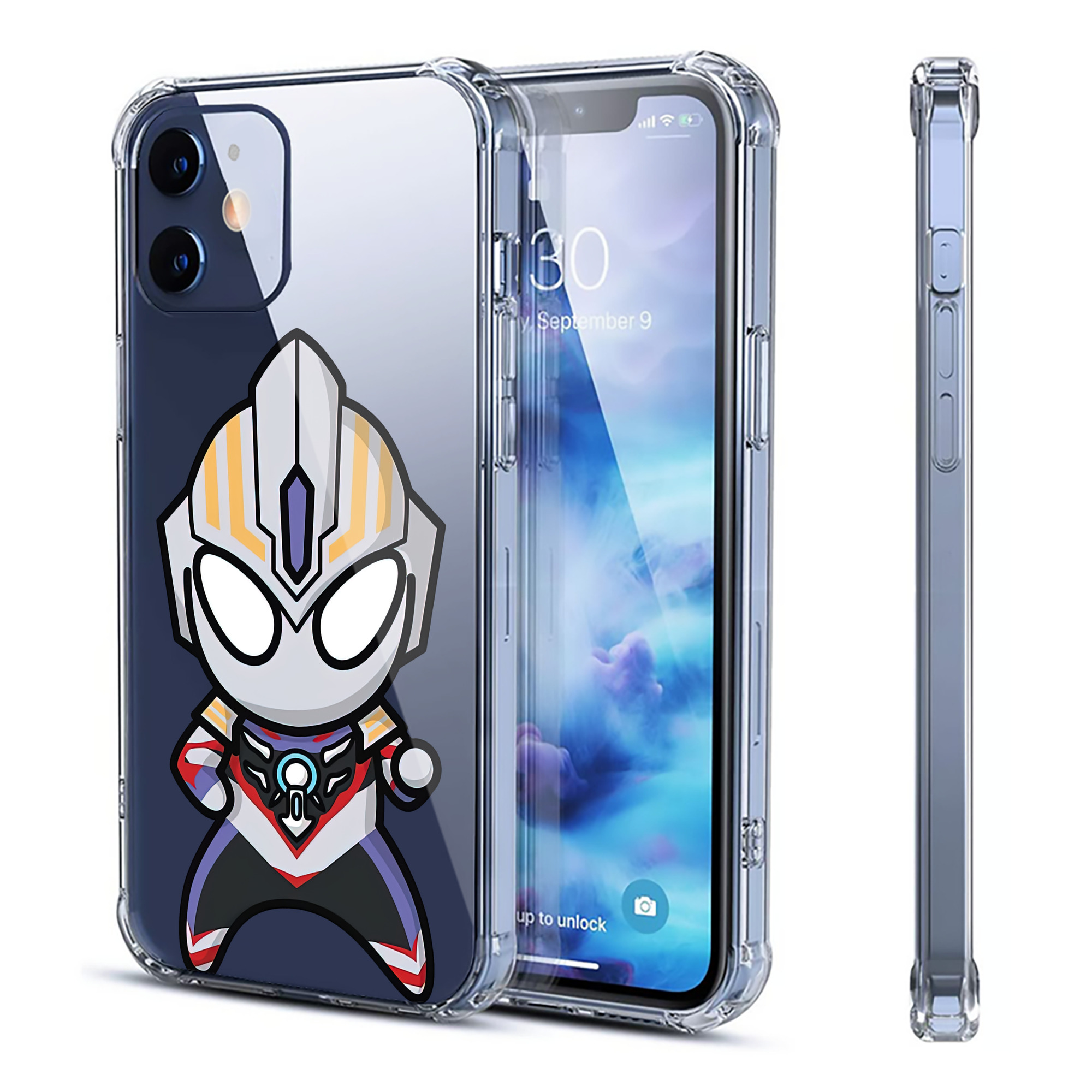 （画像用） ウルトラマン Ultraman 【iPhone 12シリーズ対応】透明スマホケース（クリアソフトケース）